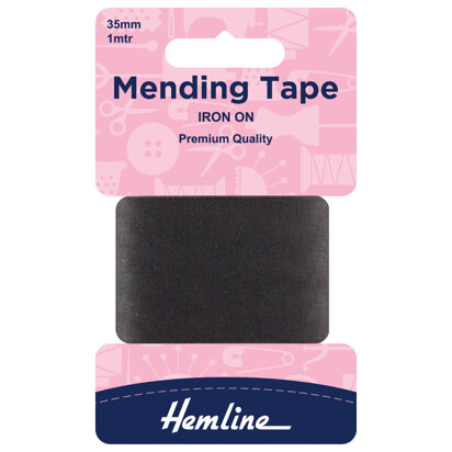 Hemline – Flickband zum Aufbügeln: Schwarz - 100 cm x 38 mm