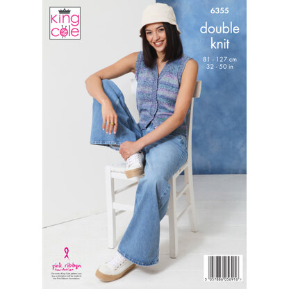 Cardigan and Waistcoat knitted in King Cole Jamboree DK - P6355