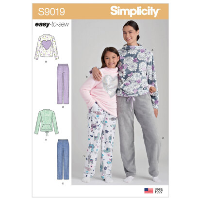 Simplicity S9019 Girls & Misses Loungewear - Paper Pattern, Size A (S - L / XS - XL)