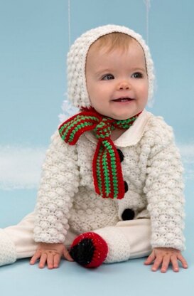 Snowman Cutie Baby Set in Red Heart Anne Geddes Baby - LW3691