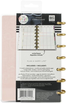 The Happy Planner 12-Month Undated Mini Planner 7"X4.625" - Fitness