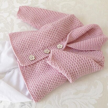 Versatile baby Cardigan or Vest with shawl collar P081 - knitting pattern