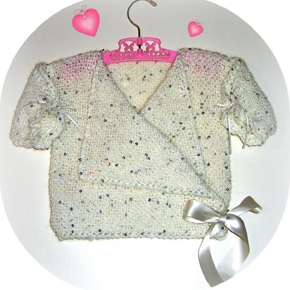 Girl's Sparkly Wrap & Tabard Top (allsquareknits) - knitting pattern