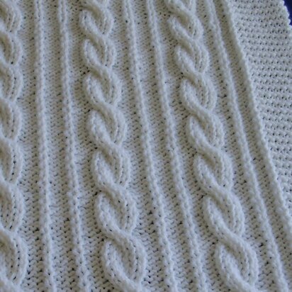 Lovely Cabled Baby Blanket