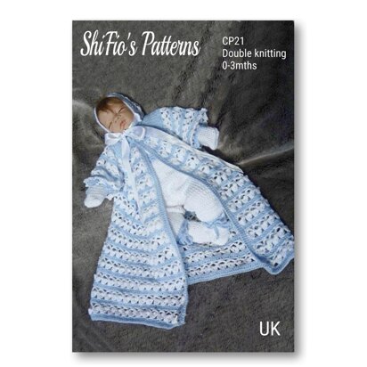 Boy's Christening Baby Crochet Set Pattern#21