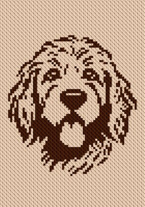 Golden Doodle Dog C2C Crochet Blanket