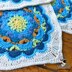 Forget Me Not Flower Granny Blanket Square