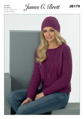 Hat and Sweater in James C. Brett DK with Merino - JB179