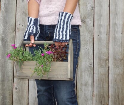 Striped Fingerless Mittens