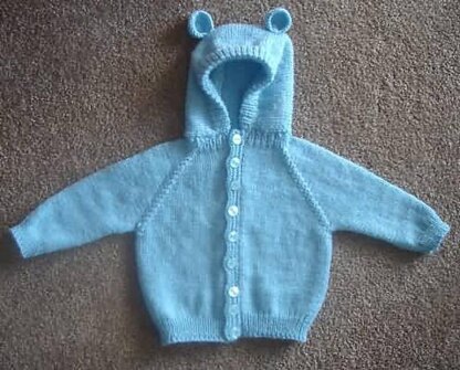 Baby Cardigan with Teddy Bear Ears