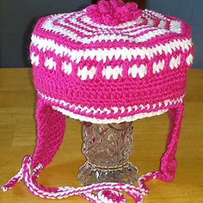 Pillbox Earflap Hat-2 colour