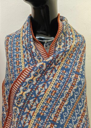 Four-color Fair Isle Shawl