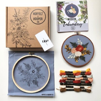 Hoffelt and Hooper Violet Olivia - Blue Embroidery Kit - 6in