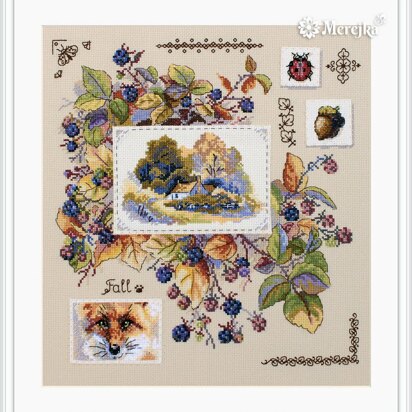 Merejka Autumn Sampler Cross Stitch Kit - 30cm x 32cm