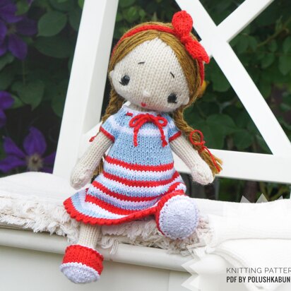 Knitting Toy Clothes Pattern - Baby Betty Outfit