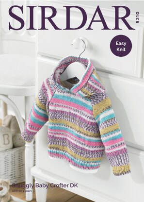 Hooded Sweater in Sirdar Snuggly Baby Crofter DK - 5210 - Downloadable PDF