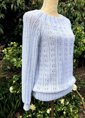 Izzy - Blouson Sweater with Eyelet Patterning