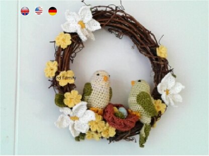 Easter Wreath Bird Family