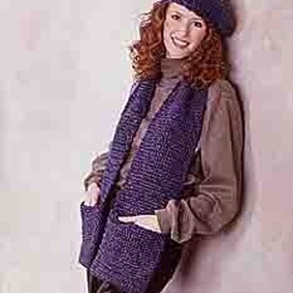 Crochet Beret & Scarf in Lion Brand Homespun