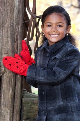 Strawberry Mittens in Red Heart Super Saver Economy Solids - LW2929