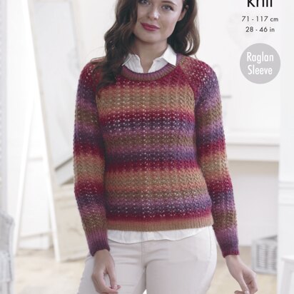 Round & V Neck Sweaters in King Cole Riot DK - 5004 - Downloadable PDF