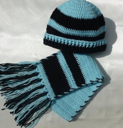 Crochet Baby Beanie Hat and Scarf