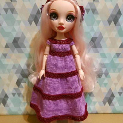 Lavender maxi Dress for fashion Rainbow dolls