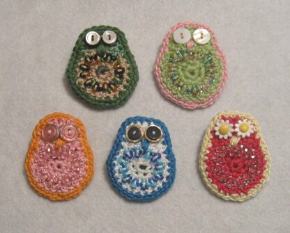 Beaded Owl Pin