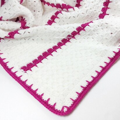 Plum block baby blanket