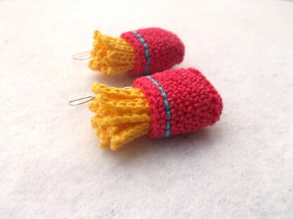 French fries earrings