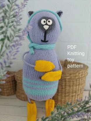 Knitting kitten toy. Cat toy knitting pattern