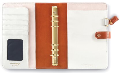 Webster's Pages Color Crush A5 Faux Leather 6-Ring Planner Binder 7.5"X10" - White Diamond