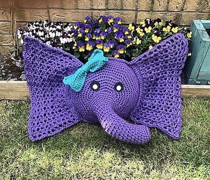 Elephant Pillow Crochet Patterns Crochet pattern by Teenie Crochets LoveCrafts