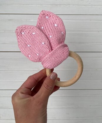 Bunny ears teething ring