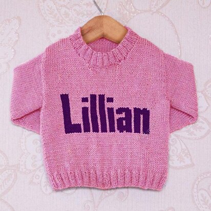 Intarsia - Lillian Moniker Chart - Childrens Sweater