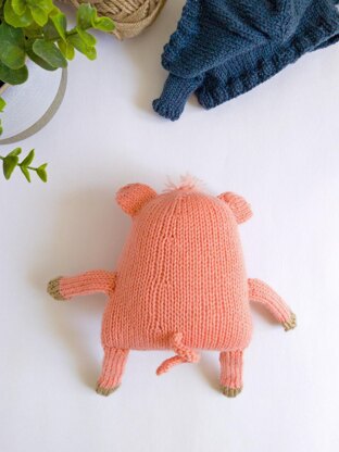 Anton the Piggy in a Hoodie - Toy Knitting Pattern