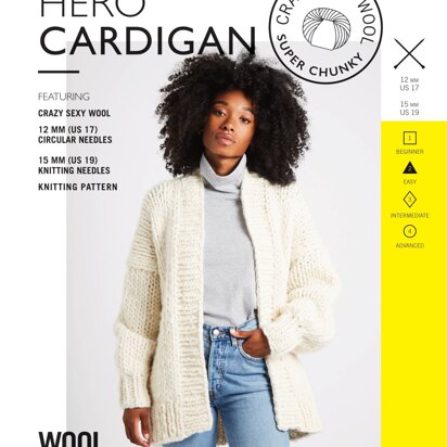 Hero Cardigan in Wool and the Gang Crazy Sexy Wool - V350277055 - Downloadable PDF