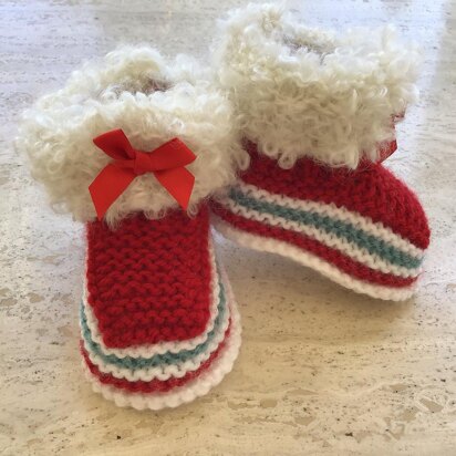 Baby Girl Santa Booties