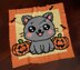 C2C CROCHET PATTERN Halloween Pumpkin Kitten Blanket Gray Cat Afghan Spooky Lapghan