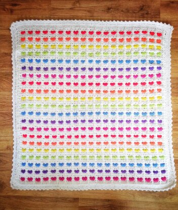 Rainbow of Hearts Blanket