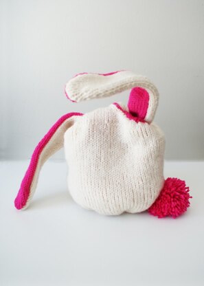 Knit Bunny Baskets, Adjustable and Reversible (bowls004)