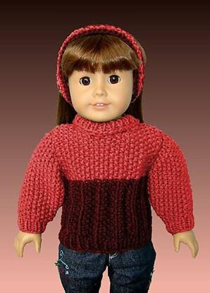 Fits American girl Doll, and 18 inch doll, Seedstitch Pullover. 001