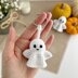 Crochet ghost pattern no sew Amigurumi ghost keychain charm Halloween ornament Car mirror hanger Keyring crochet bag charm