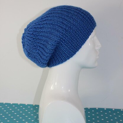 Simple Aran Rib Slouch Hat