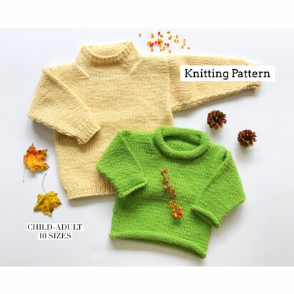 Easy Bulky Sweater- child & adult sweater