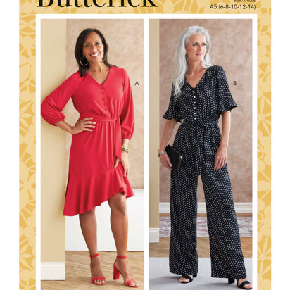 Butterick Misses' Dress, Jumpsuit & Sash B6779 - Sewing Pattern