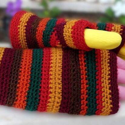 6 Stripes Fingerless Gloves