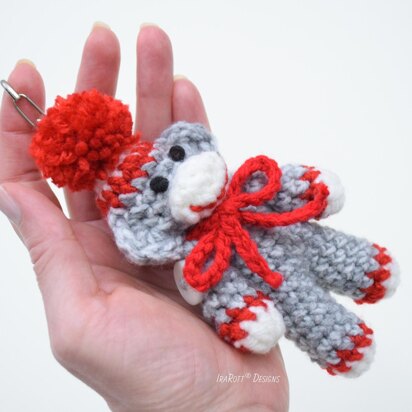 Spunky The Tiny Sock Monkey Keychain