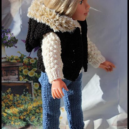 Knitting Pattern OG1 Jeggings, Sweater, Bodywarmer & Boots to fit 18 inch Fashion Doll