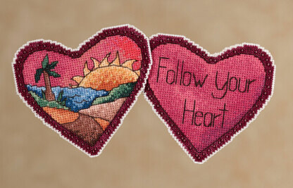 Mill Hill Follow Your Heart Cross Stitch Kit - 3.25in x 3in